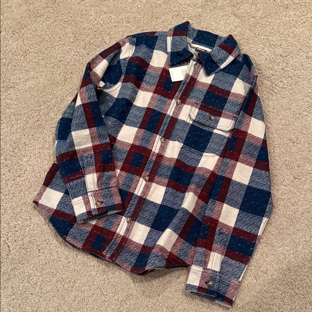 Tea Collection Red and Blue Plaid Button Down Shirt